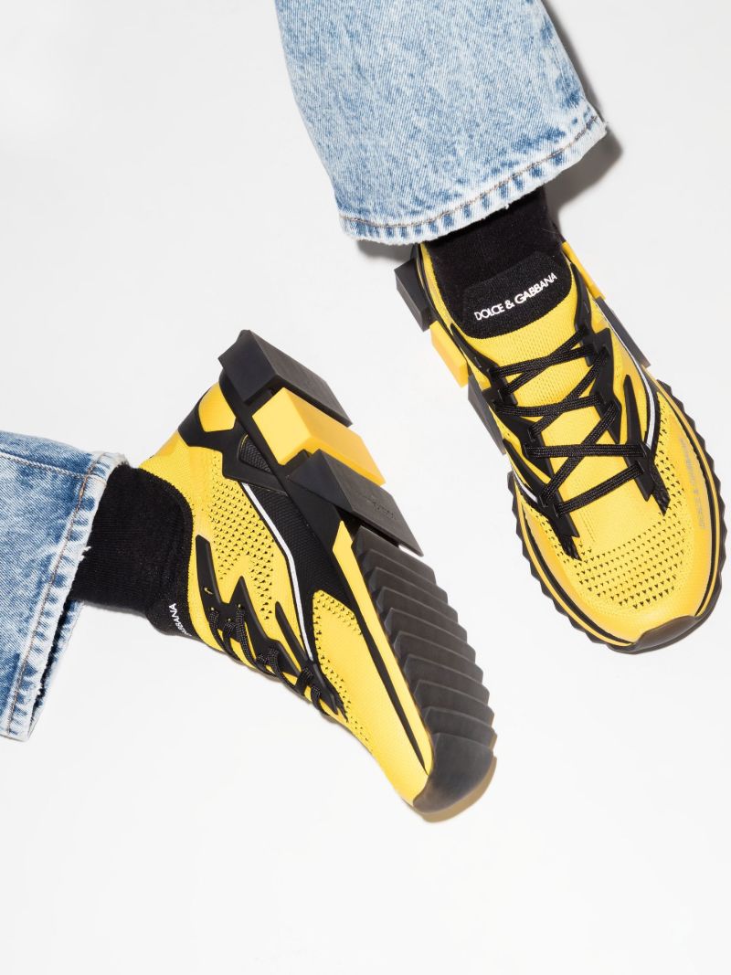 Black and Yellow Sorrento Low Top Sneakers