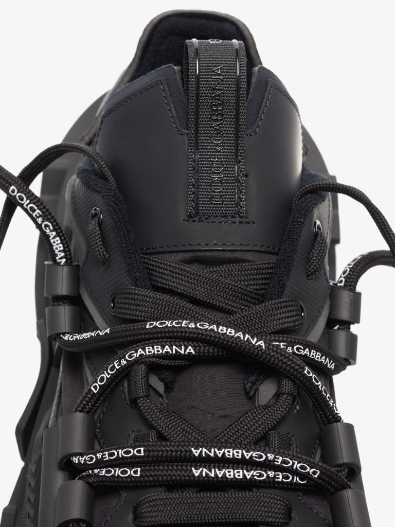Black Space Low Top Panelled Sneakers