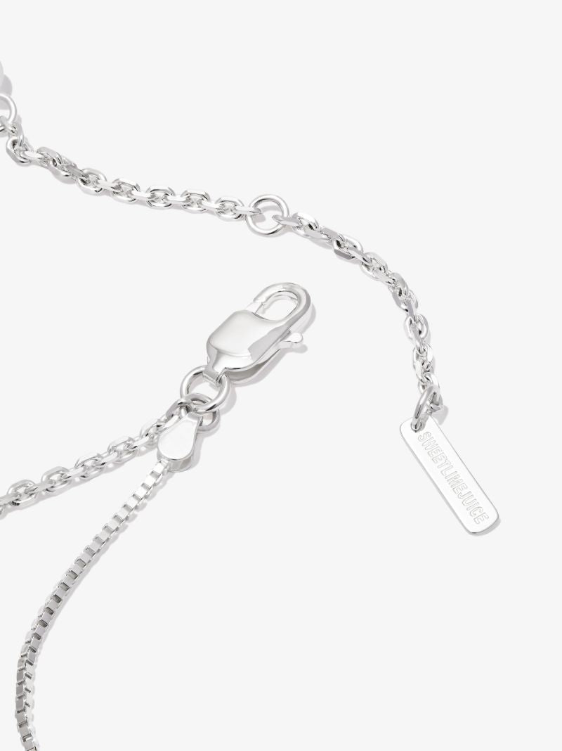 Sterling Silver Mixed Chain Crystal Necklace