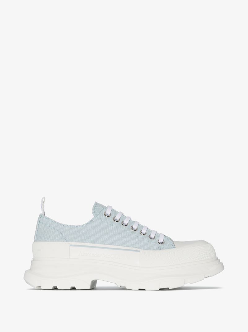 Blue and White Tread Slick Sneakers