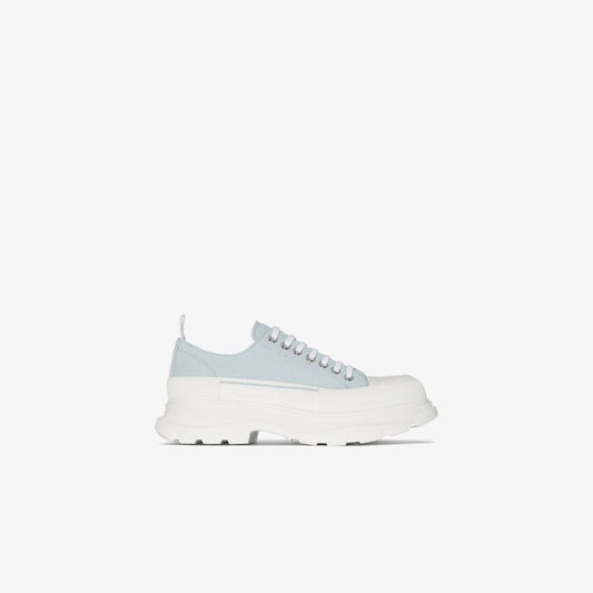 Blue and White Tread Slick Sneakers