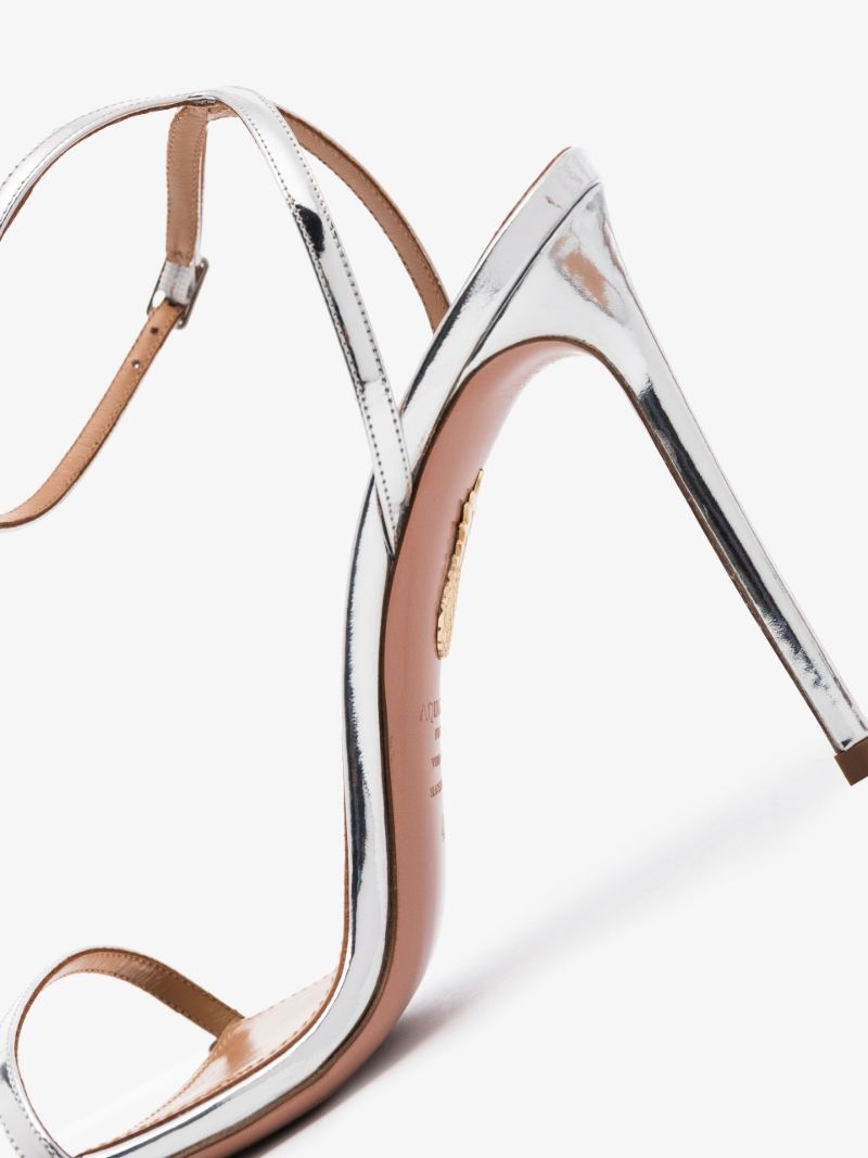 Silver Olie 105 Metallic Leather Sandals