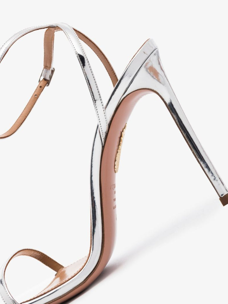 Silver Olie 105 Metallic Leather Sandals
