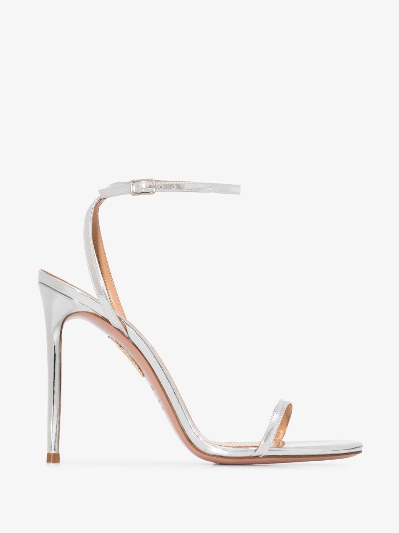 Silver Olie 105 Metallic Leather Sandals