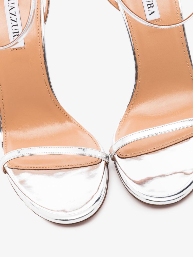 Silver Olie 105 Metallic Leather Sandals