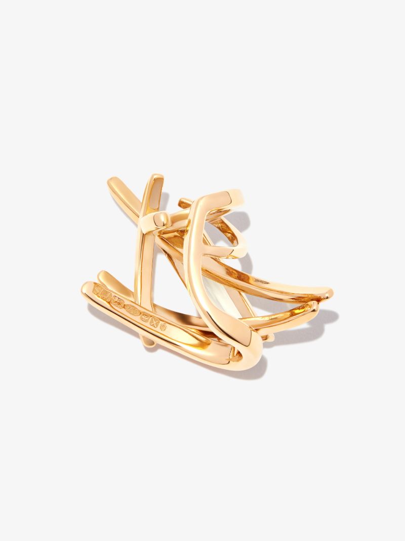 Gold Tone Twig Crystal Ear Cuff