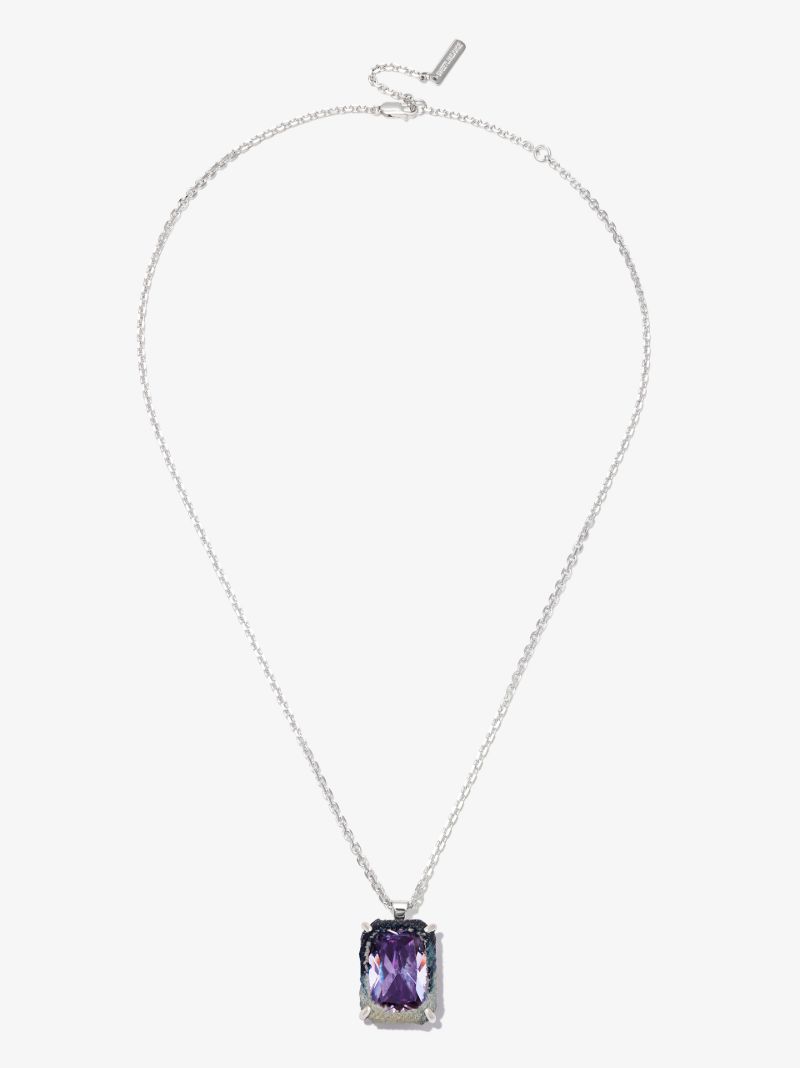 Sterling Silver Denim Rectangular Knife Edge Ii Necklace