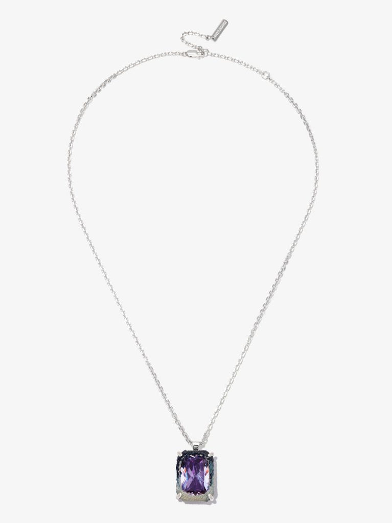 Sterling Silver Denim Rectangular Knife Edge Ii Necklace