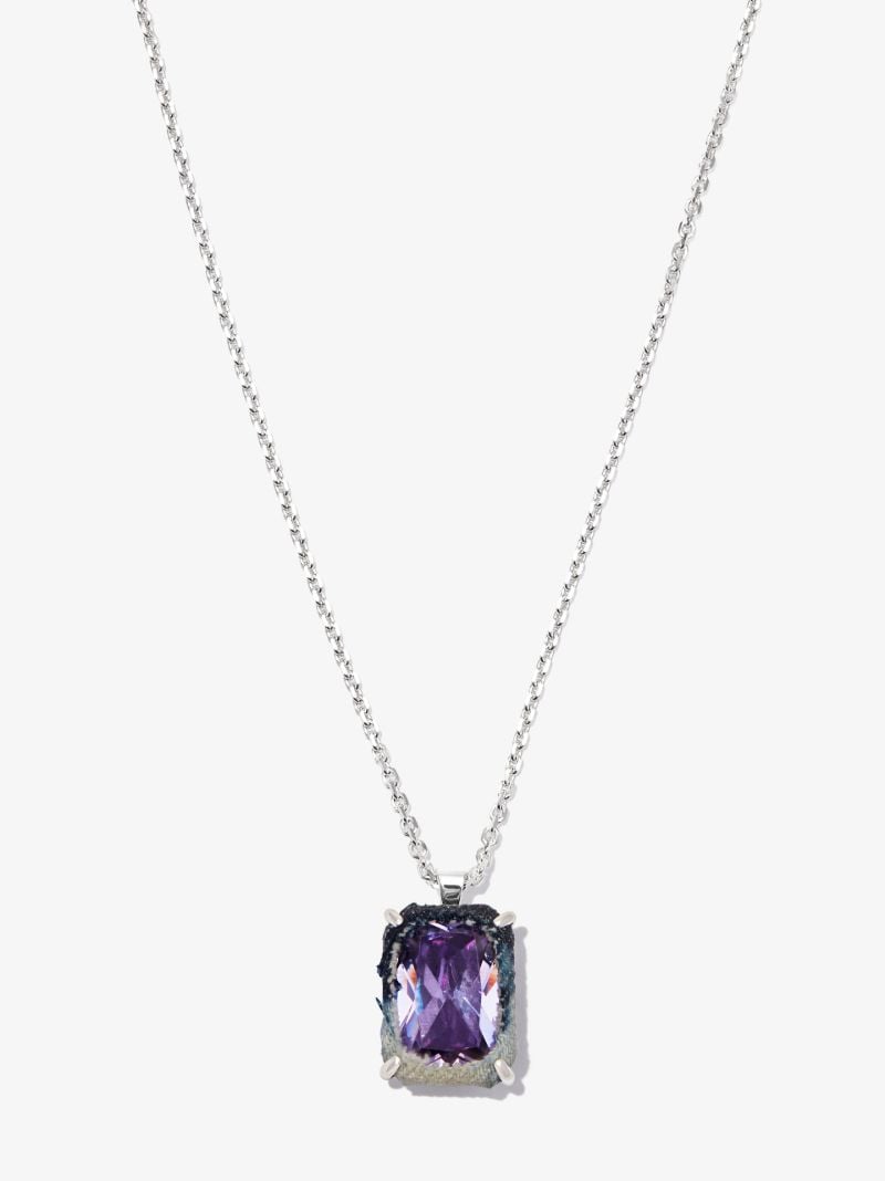 Sterling Silver Denim Rectangular Knife Edge Ii Necklace