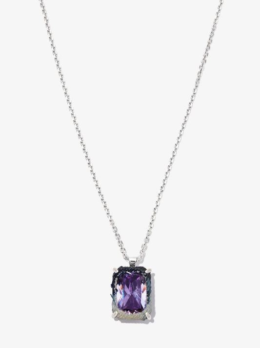 Sterling Silver Denim Rectangular Knife Edge Ii Necklace