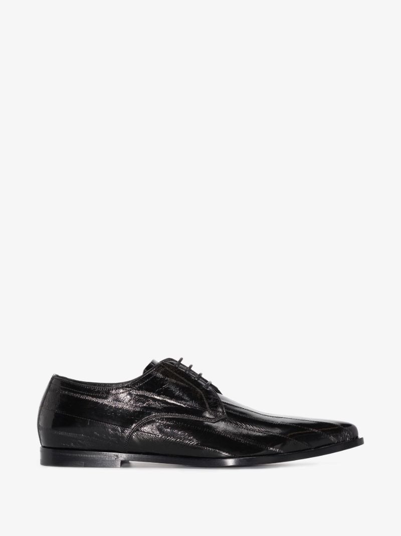 Black Copernico Python Leather Derby Shoes