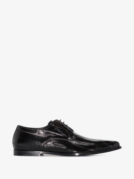 Black Copernico Python Leather Derby Shoes