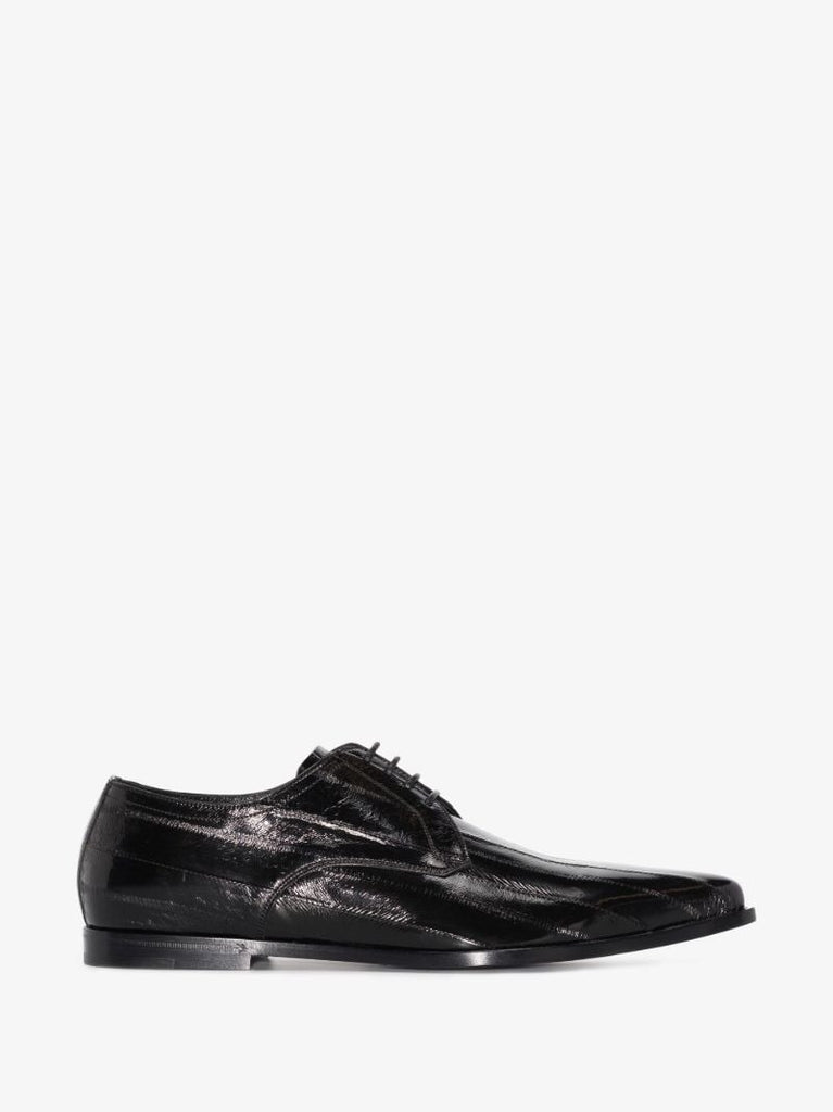 Black Copernico Python Leather Derby Shoes
