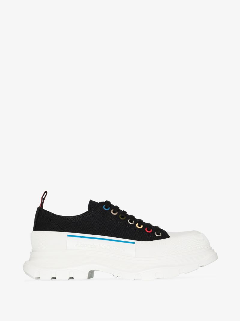 Black and White Tread Slick Sneakers