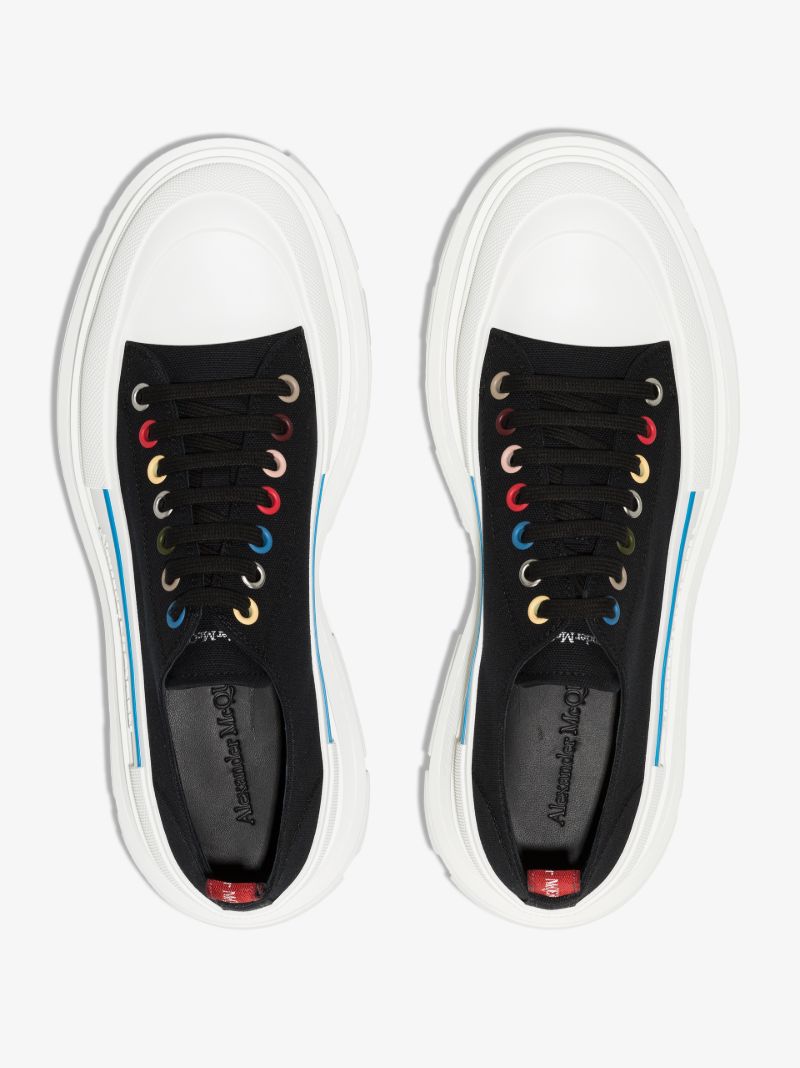 Black and White Tread Slick Sneakers