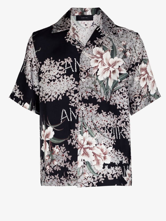 Hibiscus Tiki Silk Bowling Shirt