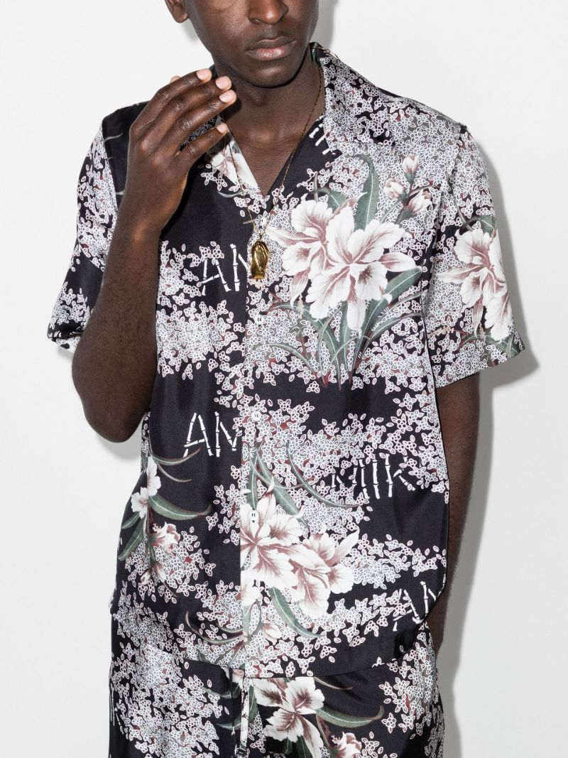 Hibiscus Tiki Silk Bowling Shirt
