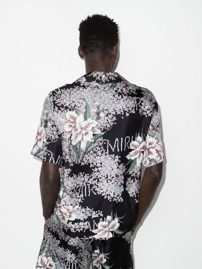 Hibiscus Tiki Silk Bowling Shirt