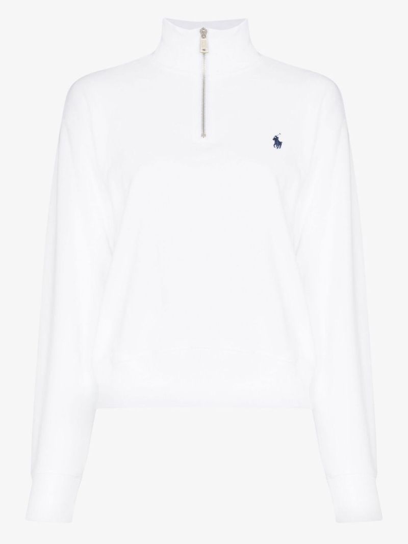 White Polo Pony Quarter-zip Sweatshirt