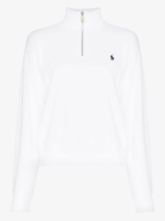 White Polo Pony Quarter-zip Sweatshirt
