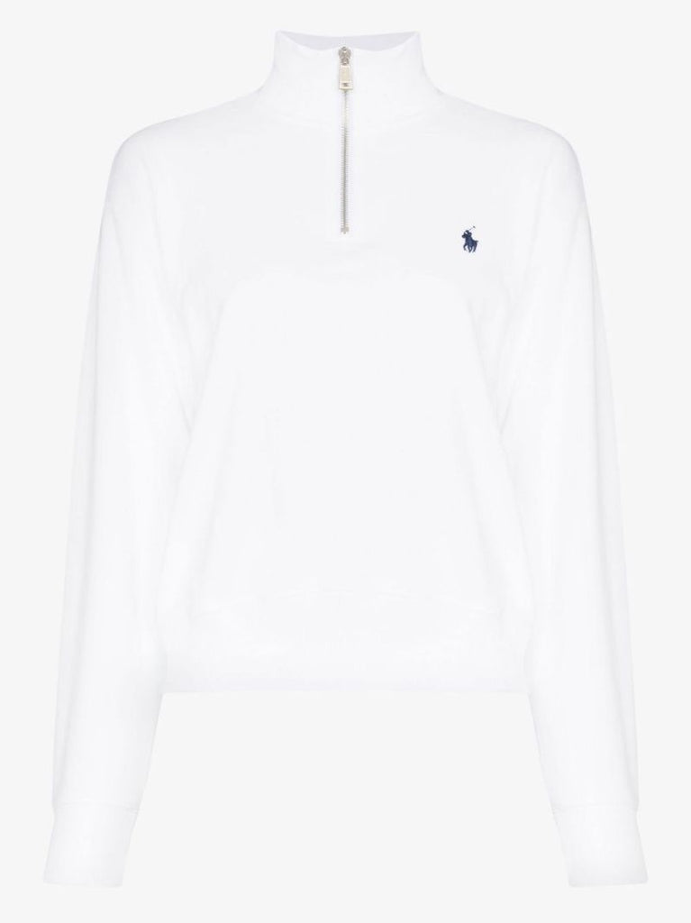 White Polo Pony Quarter-zip Sweatshirt