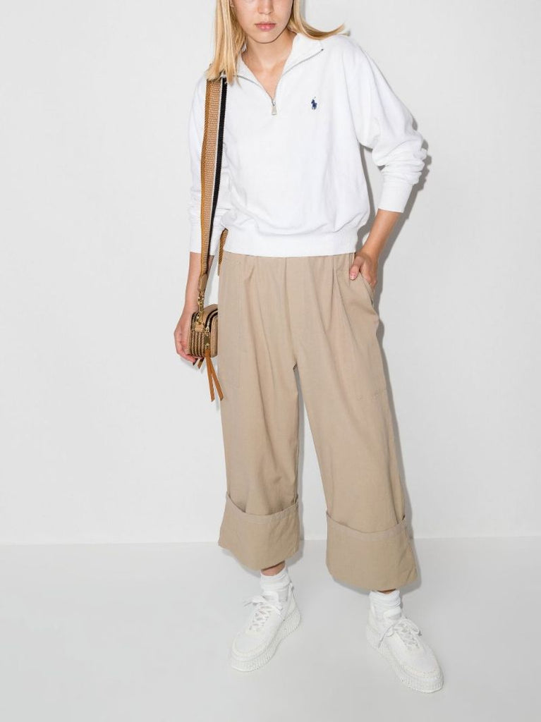 White Polo Pony Quarter-zip Sweatshirt