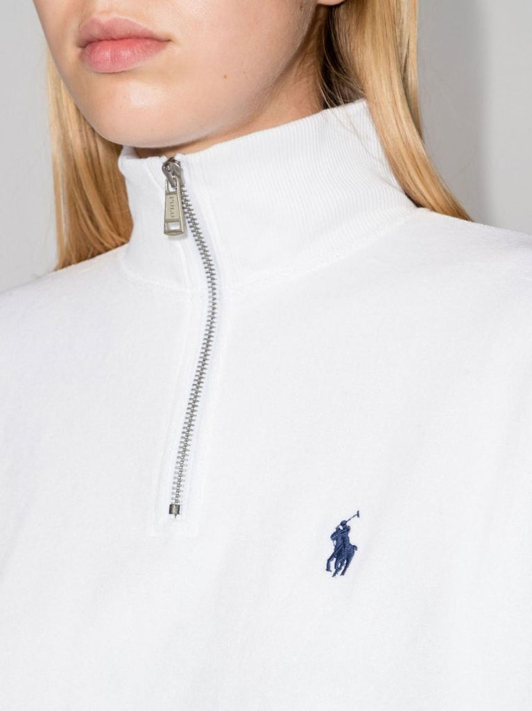 White Polo Pony Quarter-zip Sweatshirt