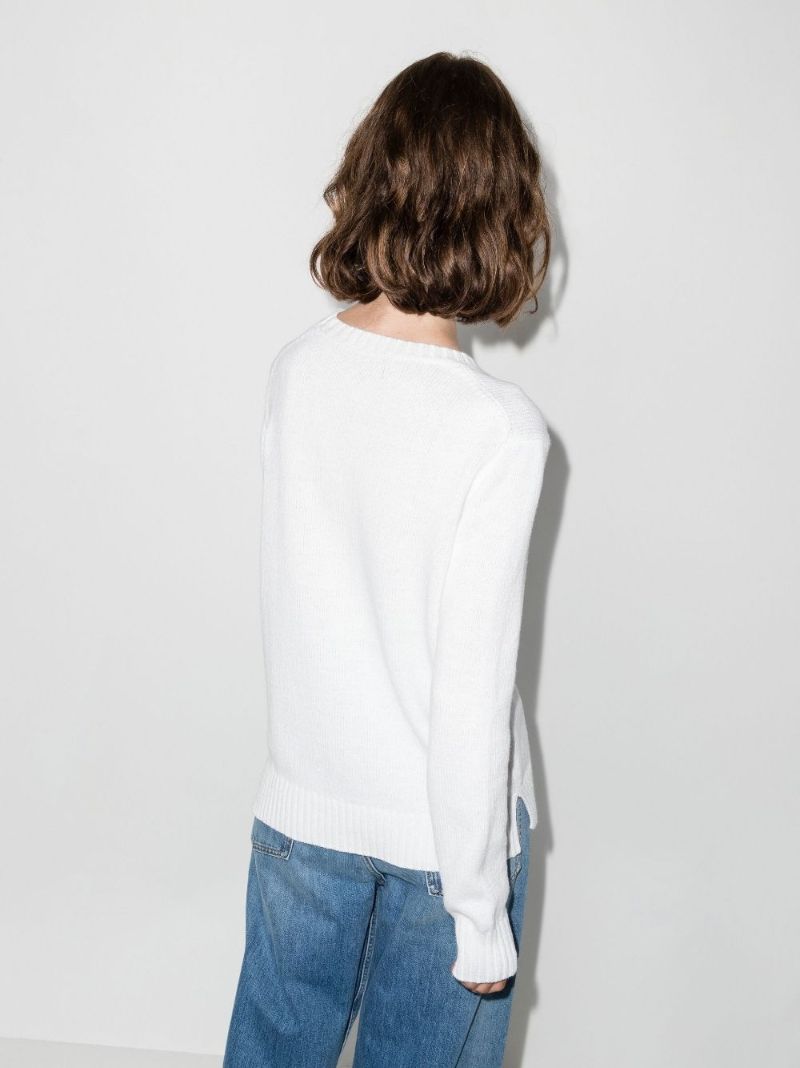 White Polo Bear Crew Neck Sweater
