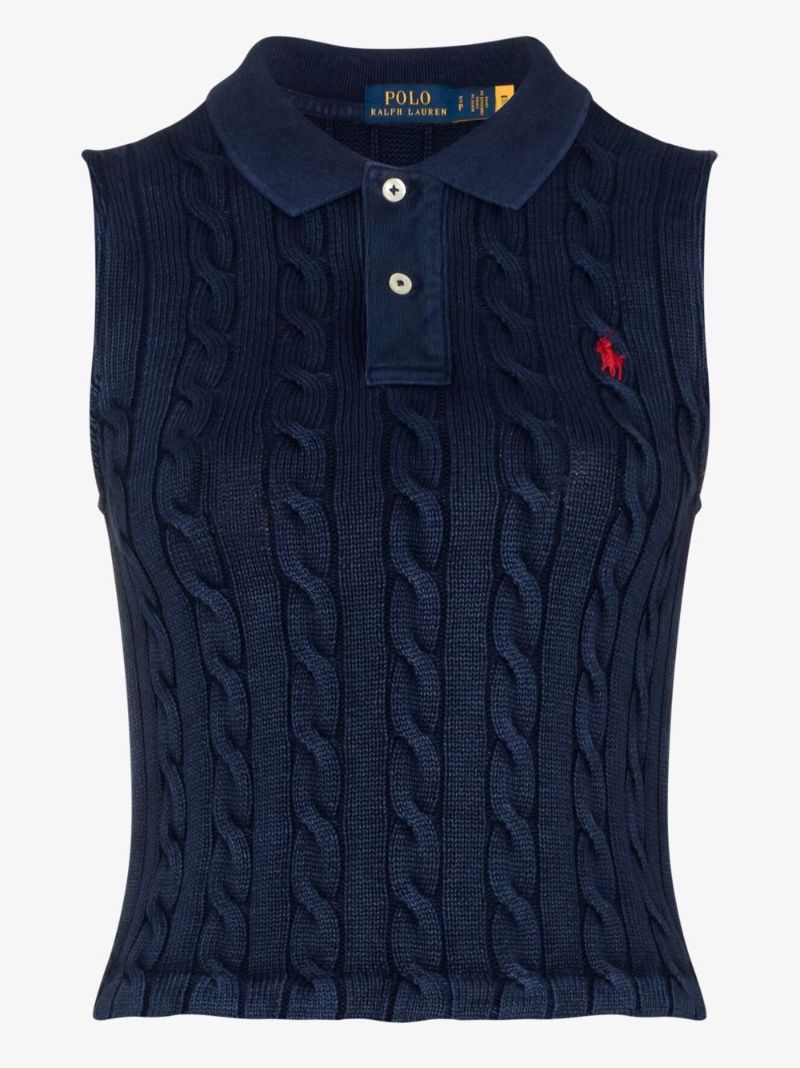 Blue Polo Pony Embroidered Cotton Vest