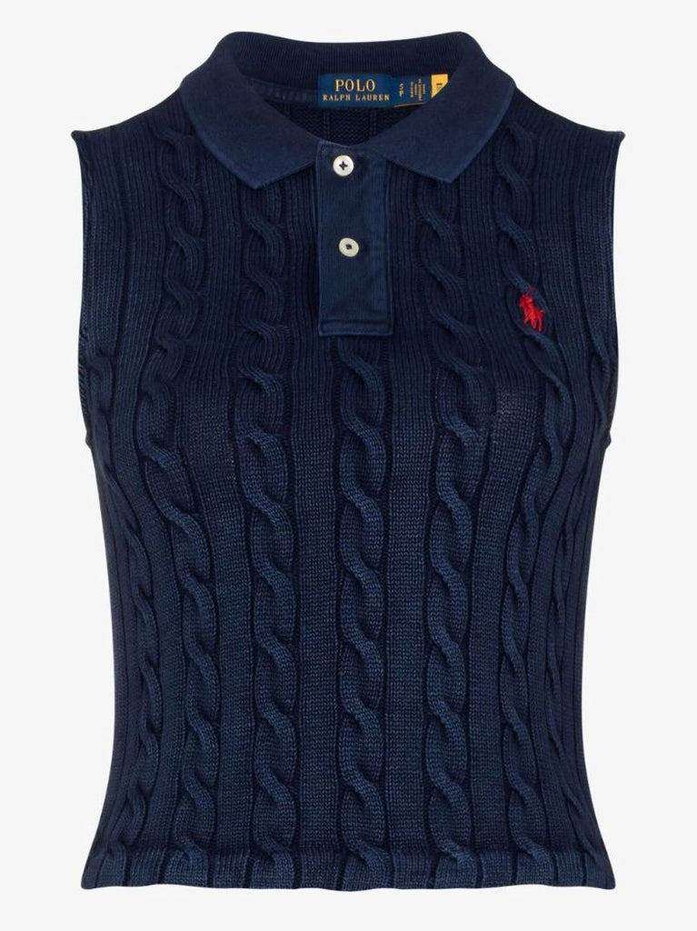 Blue Polo Pony Embroidered Cotton Vest