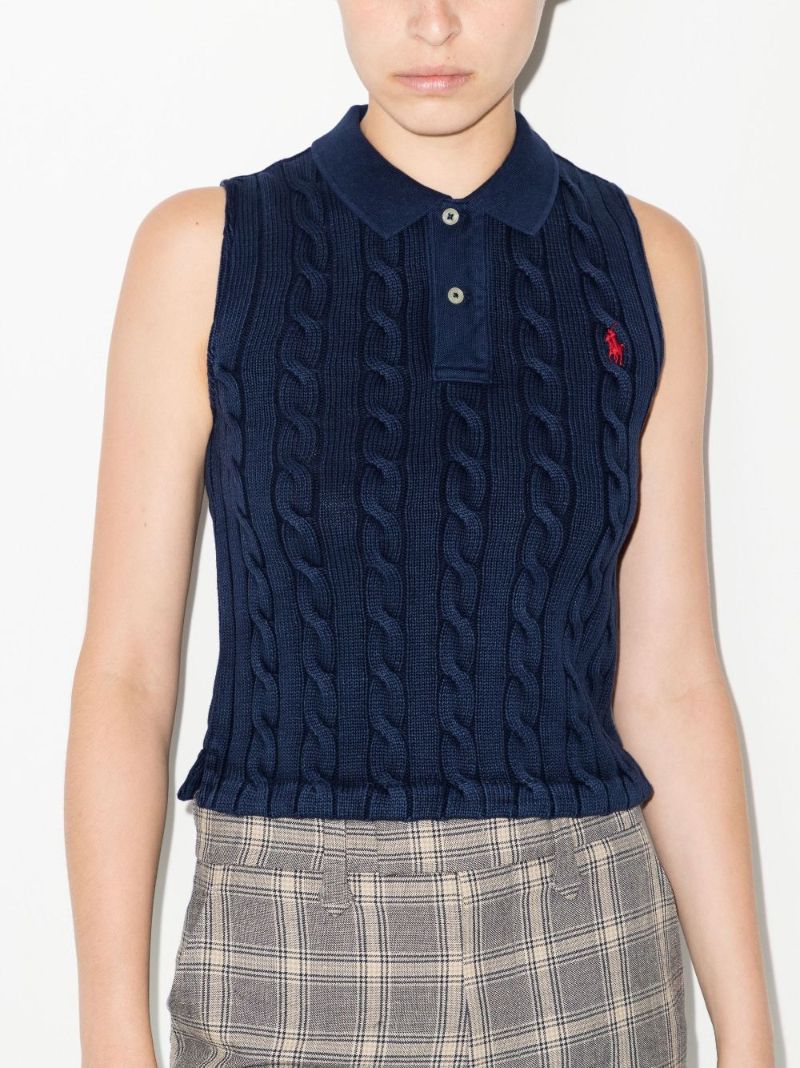 Blue Polo Pony Embroidered Cotton Vest