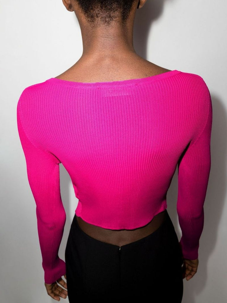 Safety Pin Ribbed Cardigan