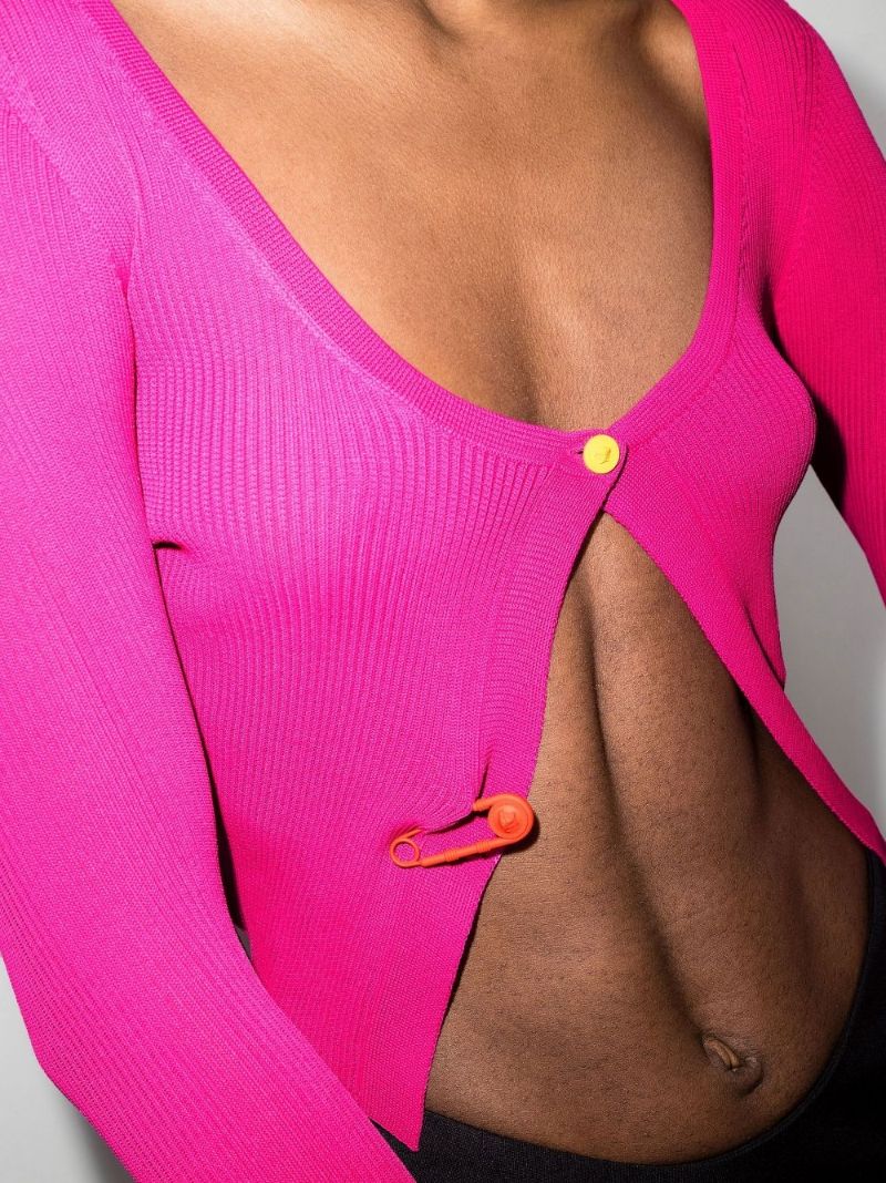 Safety Pin Ribbed Cardigan