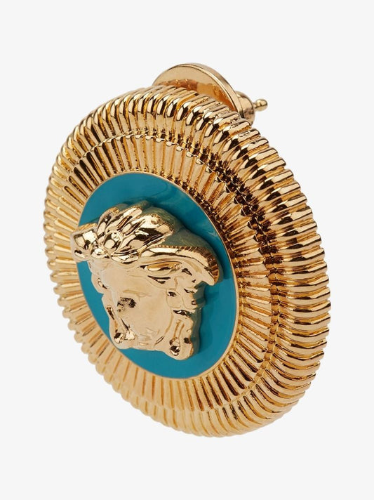 Gold Tone Medusa Biggie Earrings