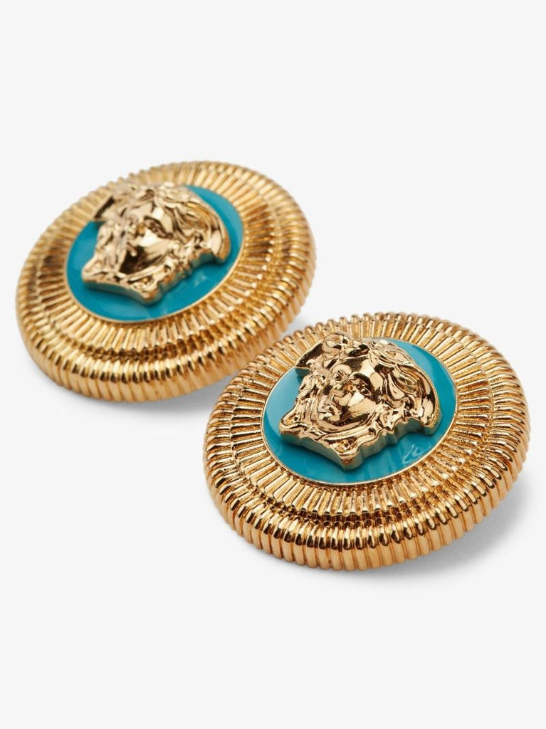 Gold Tone Medusa Biggie Earrings