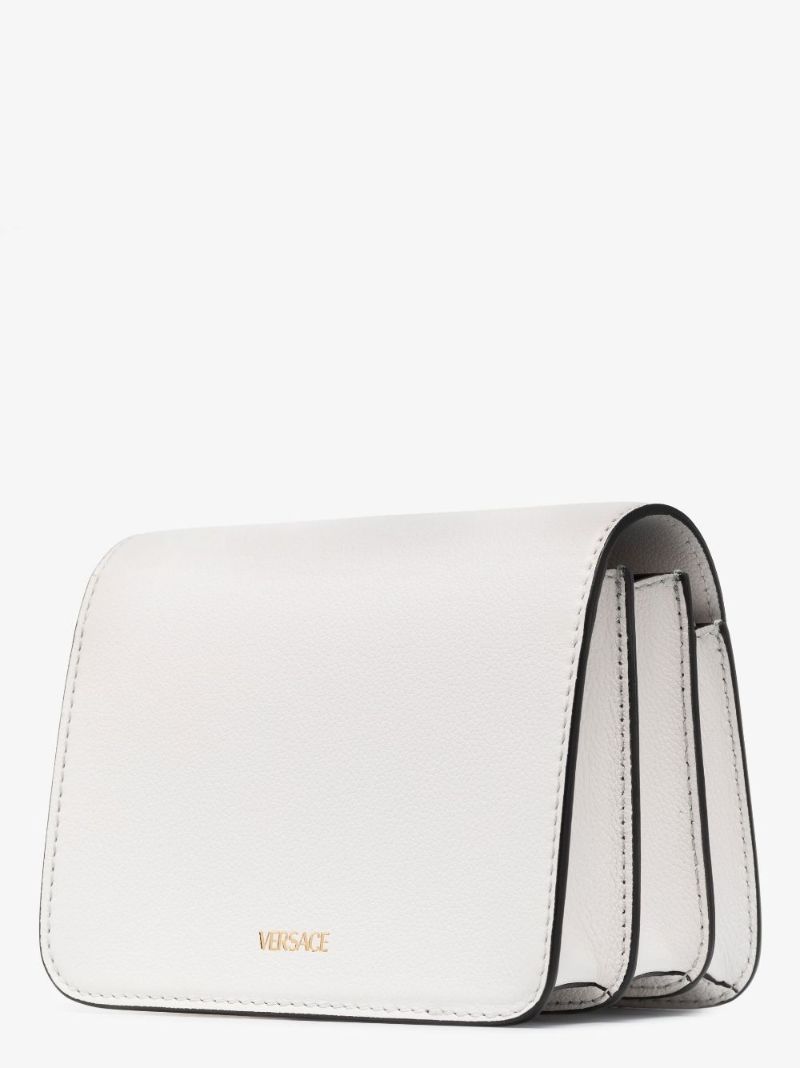 White La Medusa Leather Small Cross Body Bag