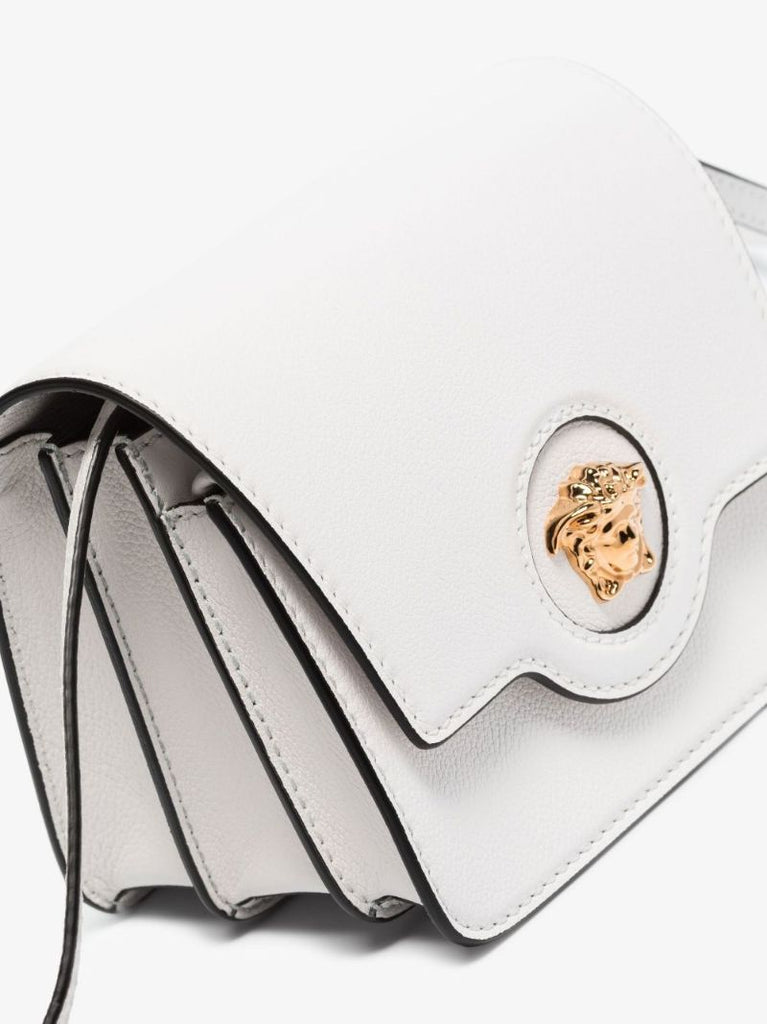 White La Medusa Leather Small Cross Body Bag