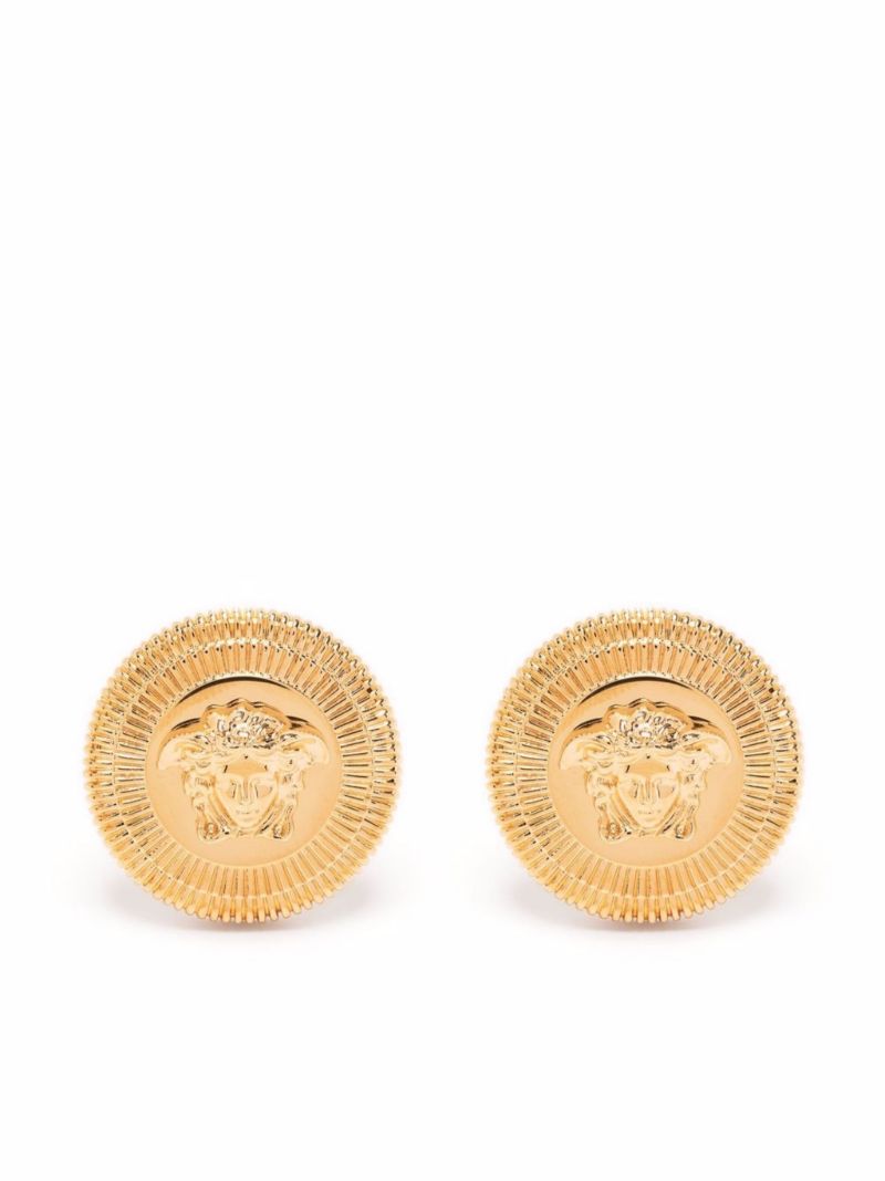 Gold-tone Medusa Biggie Stud Earrings