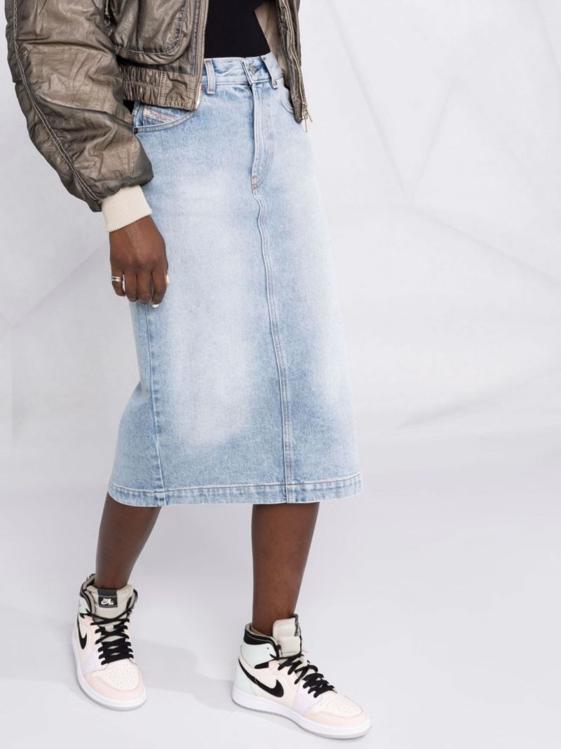 Blue De Ronny Midi Denim Skirt