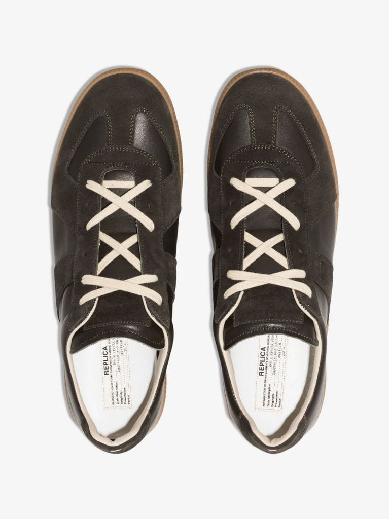Black Replica Low Top Leather Sneakers