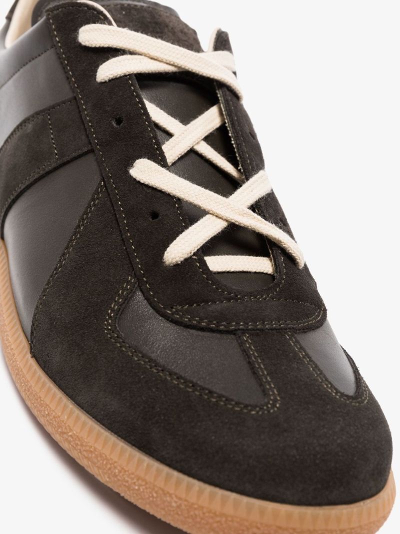Black Replica Low Top Leather Sneakers
