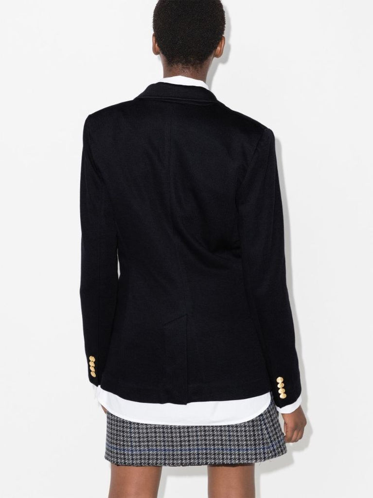 Blue Crest Logo Jacquard Blazer