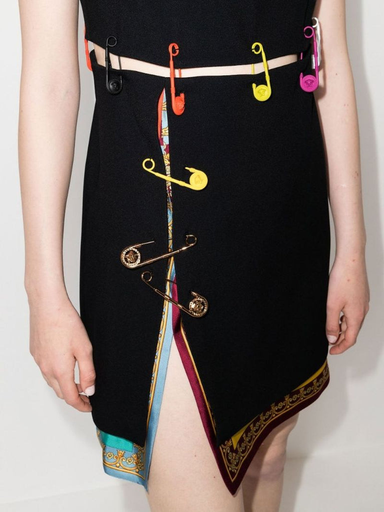 Safety Pin Cutout Mini Dress