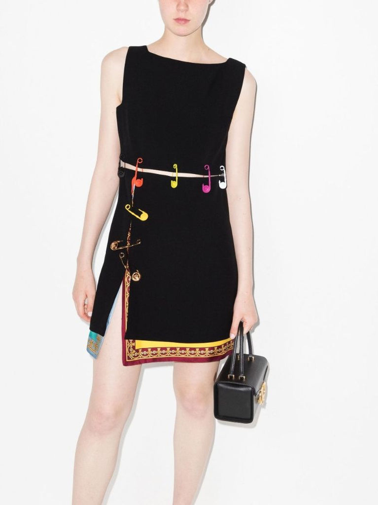 Safety Pin Cutout Mini Dress