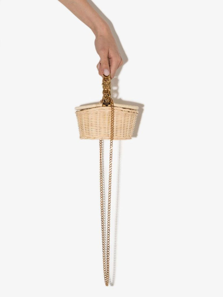 Neutral Raffia Mini Tote Bag