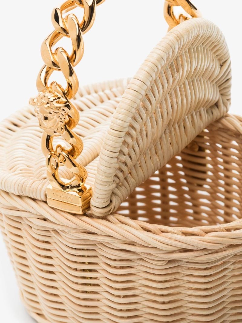 Neutral Raffia Mini Tote Bag