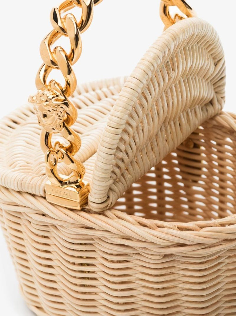 Neutral Raffia Mini Tote Bag
