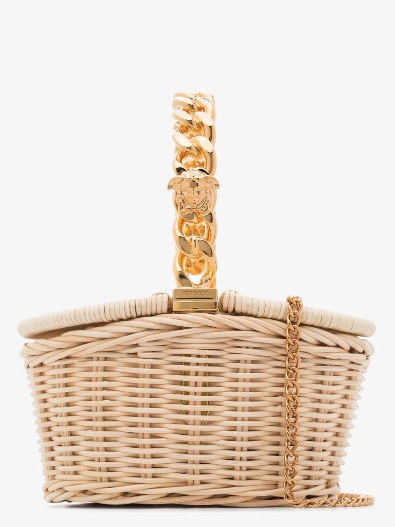 Neutral Raffia Mini Tote Bag