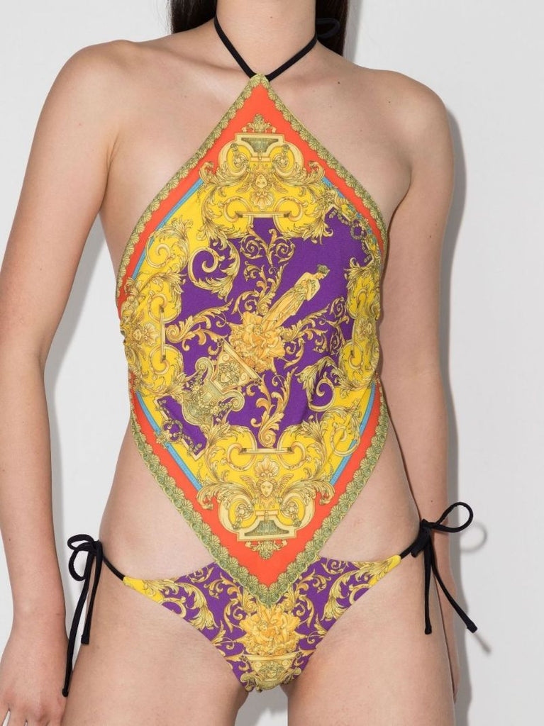 Barocco Goddess Print One Piece Swimsuit