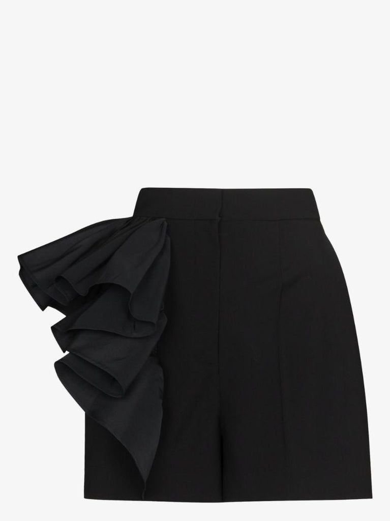 Ruffled Wool Shorts
